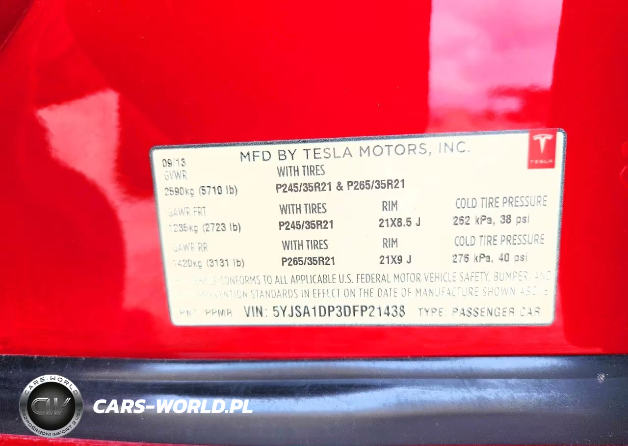 2013 Tesla Model S VIN:5YJSA1DP3DFP21438 - 12
