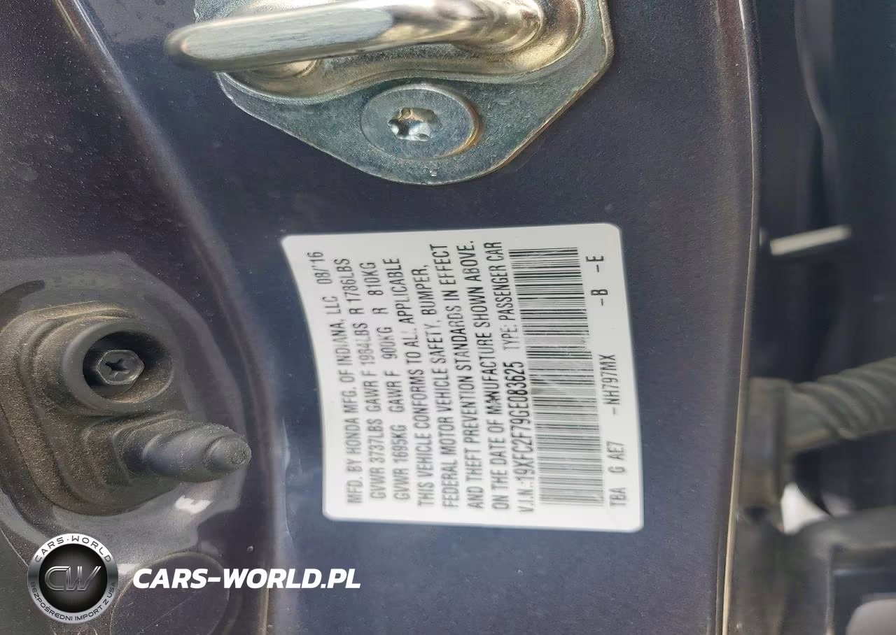 2016 Honda Civic Ex VIN:19XFC2F79GE083625 - 12
