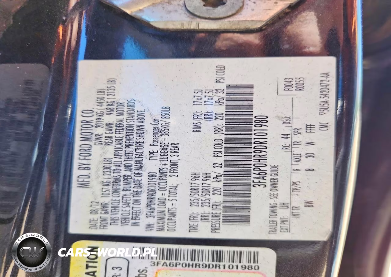 2013 Ford Fusion VIN:3FA6P0HR9DR101980 - 12