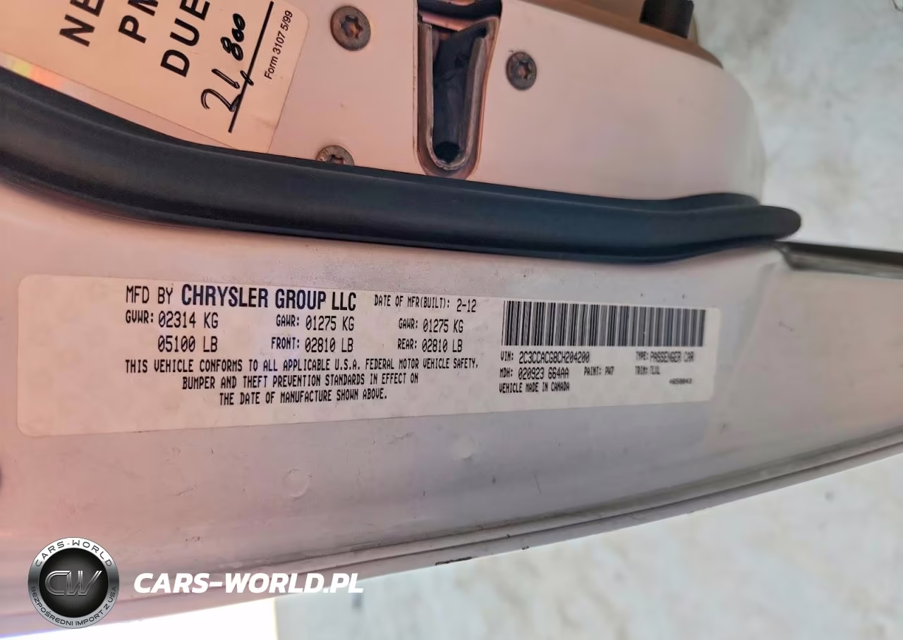 2012 Chrysler 300 Limited VIN:2C3CCACG8CH204200 - 12