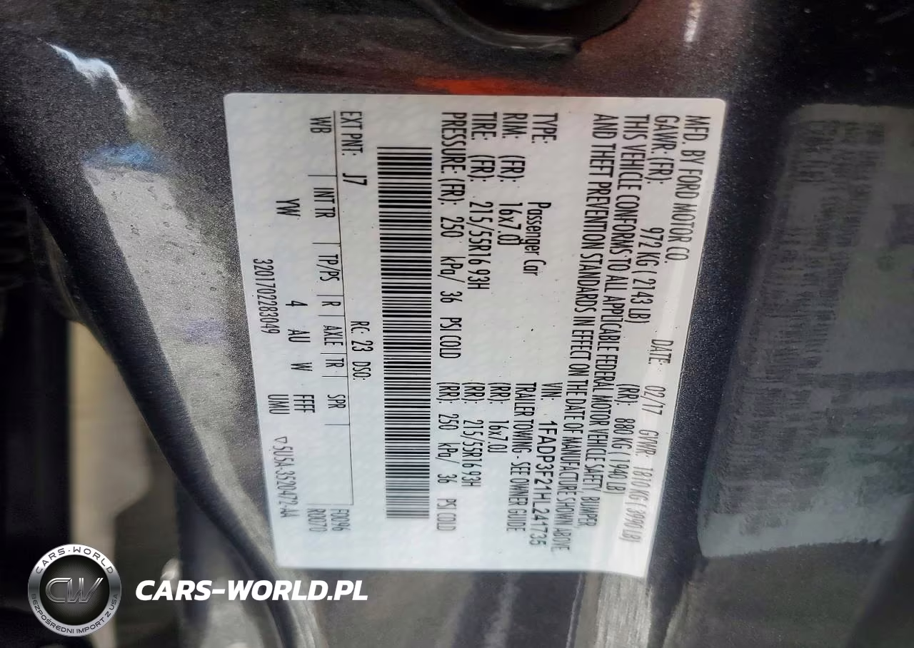 2017 Ford Focus Se VIN:1FADP3F21HL241735 - 12