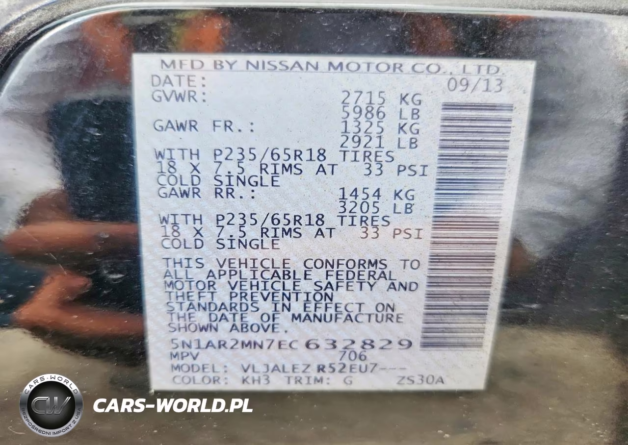 2014 Nissan Pathfinder Sv VIN:5N1AR2MN7EC632829 - 13
