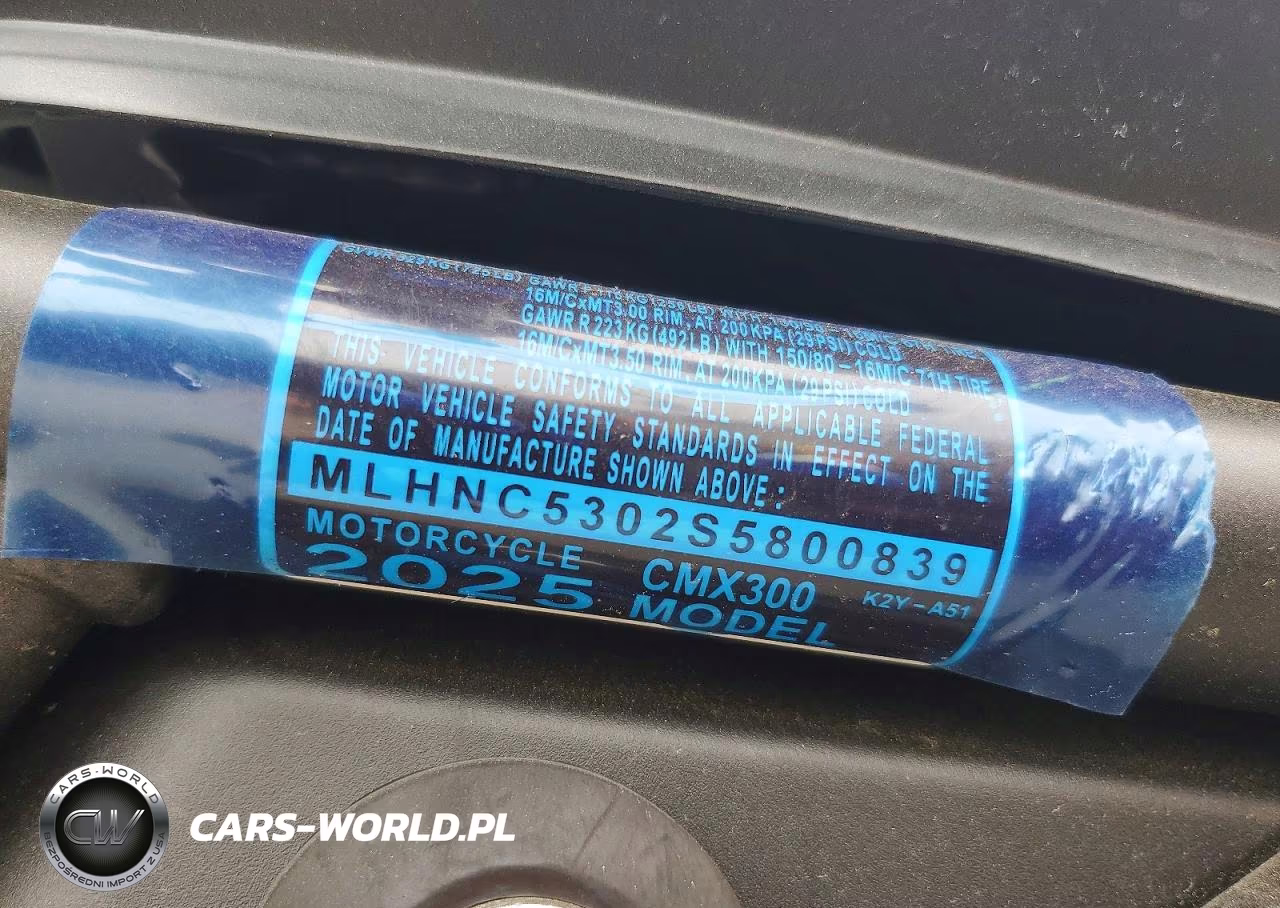 2025 Honda Cmx300 VIN:MLHNC5302S5800839 - 9