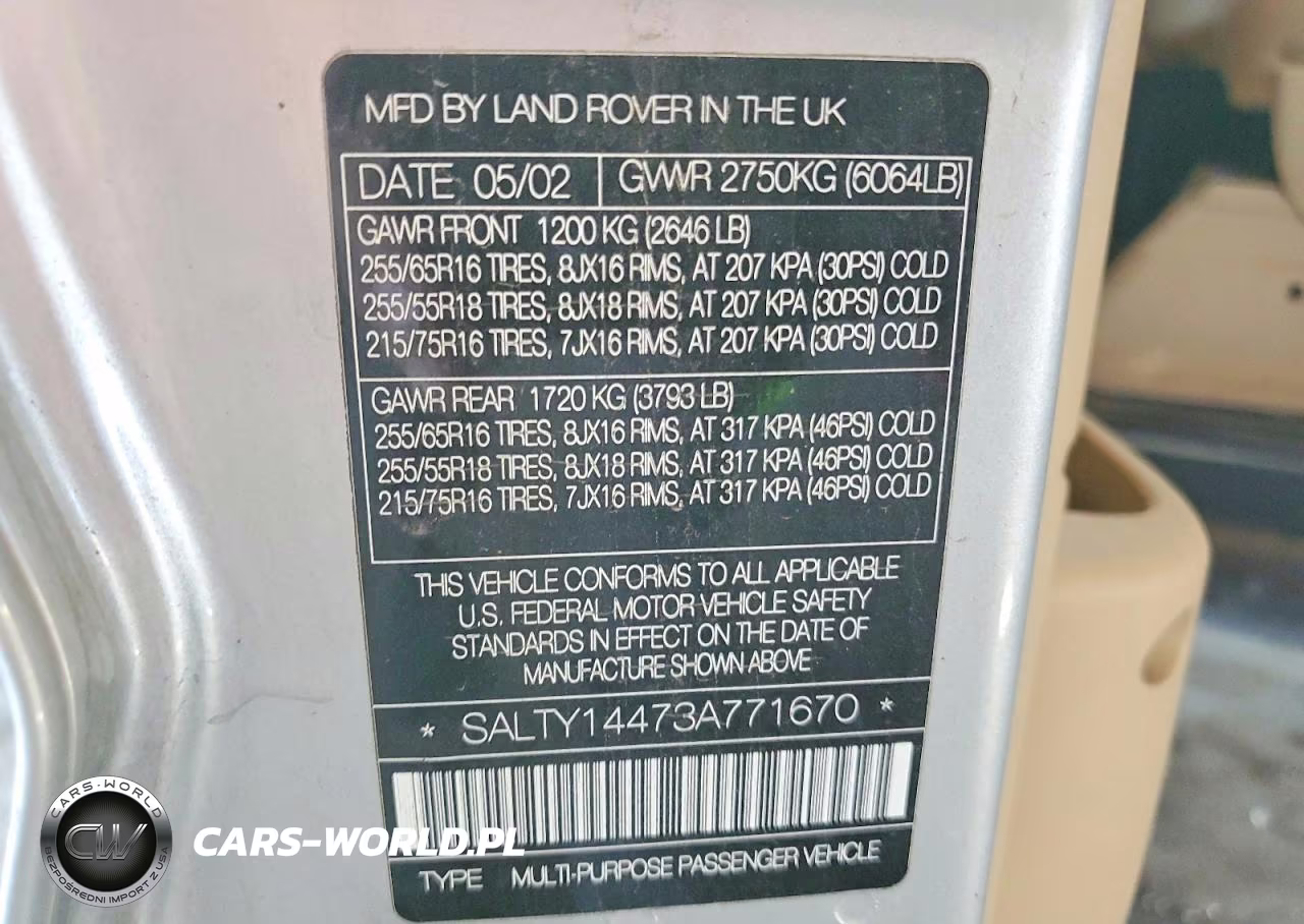 2003 Land Rover Discovery Ii Se VIN:SALTY14473A771670 - 12