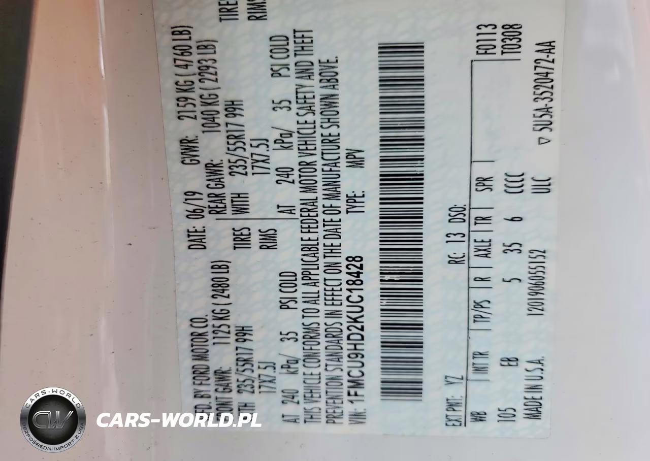 2019 Ford Escape Sel VIN:1FMCU9HD2KUC18428 - 14