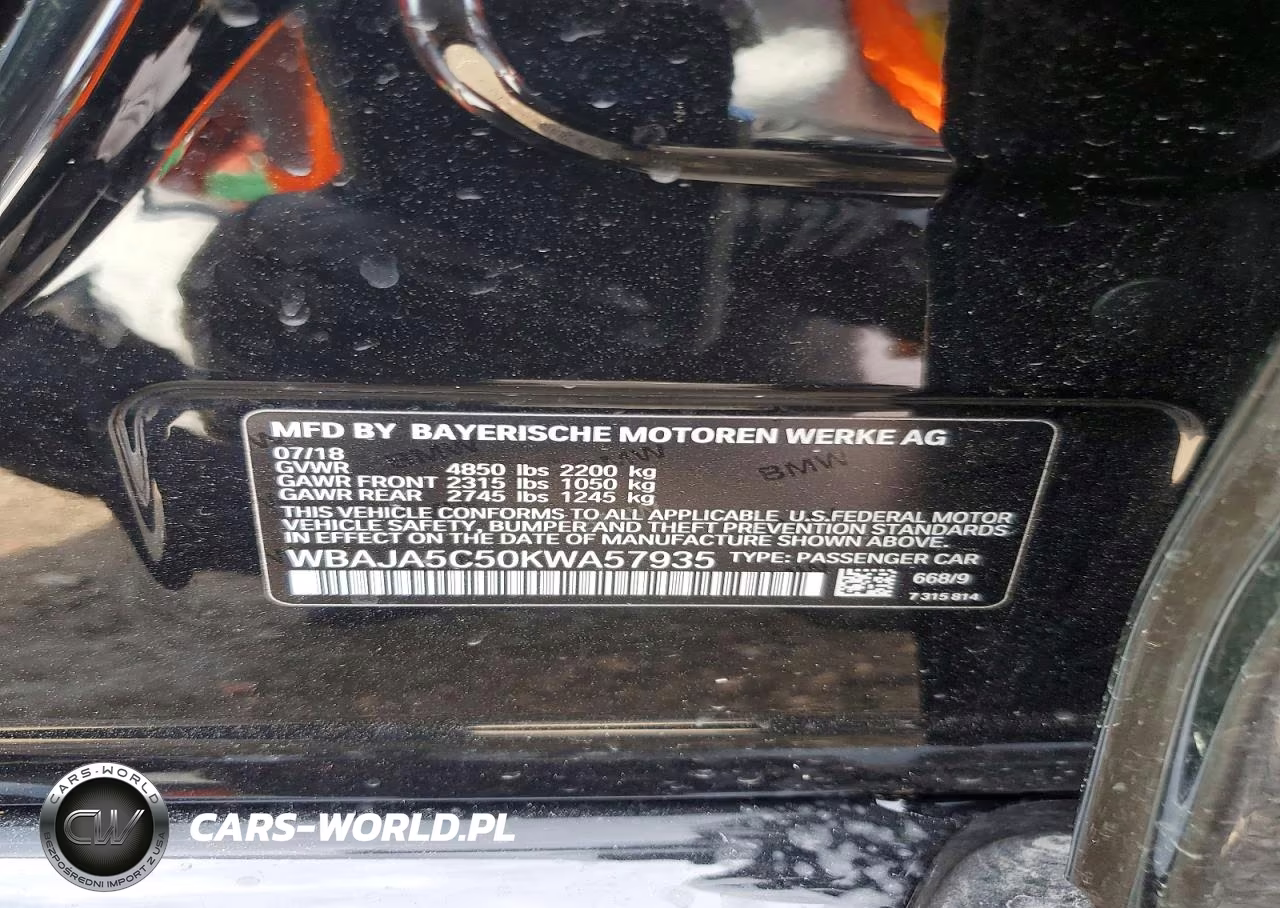2019 BMW 530 I VIN:WBAJA5C50KWA57935 - 12