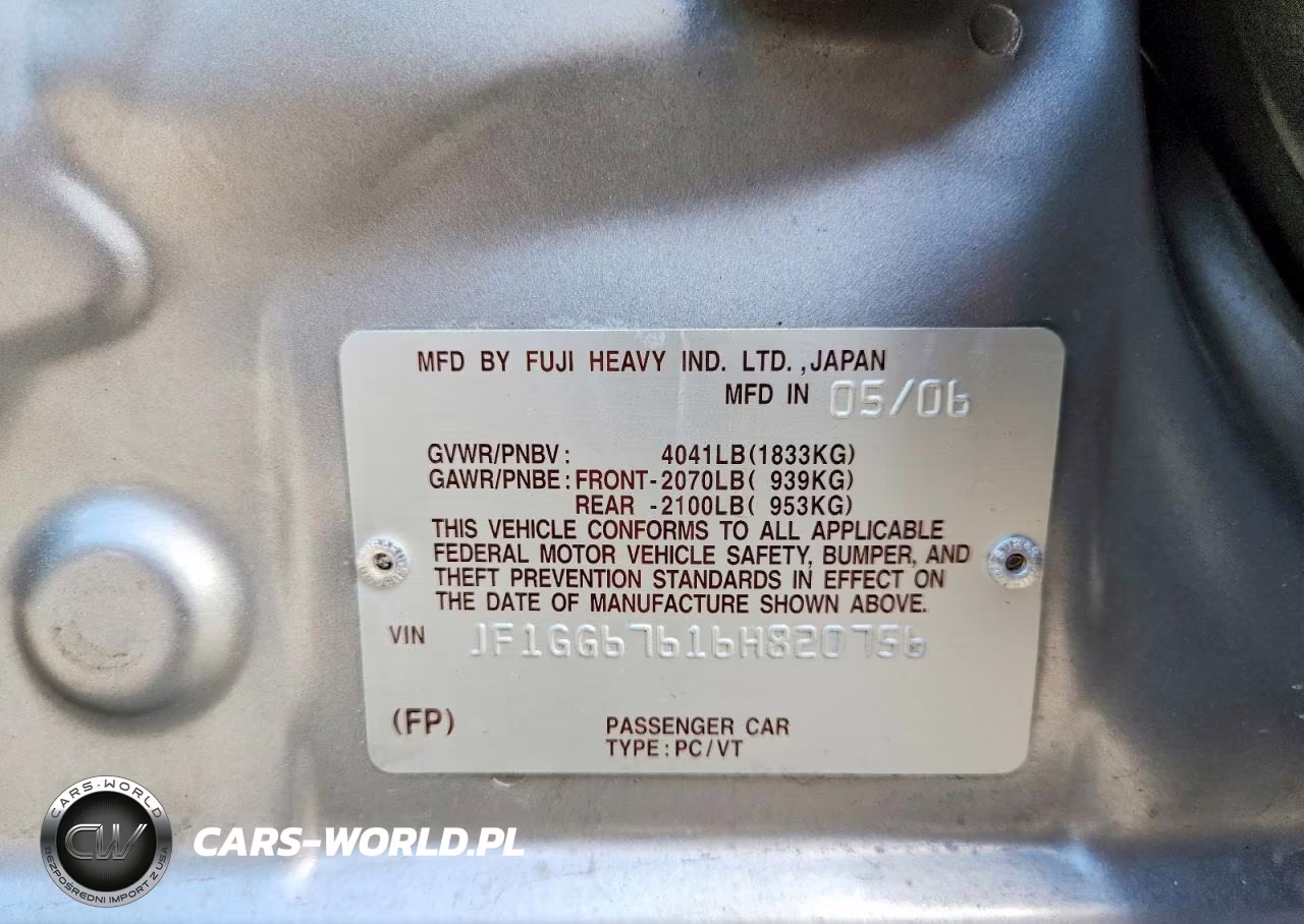 2006 Subaru Impreza 2.5I Sports Wagon VIN:JF1GG67616H820756 - 13