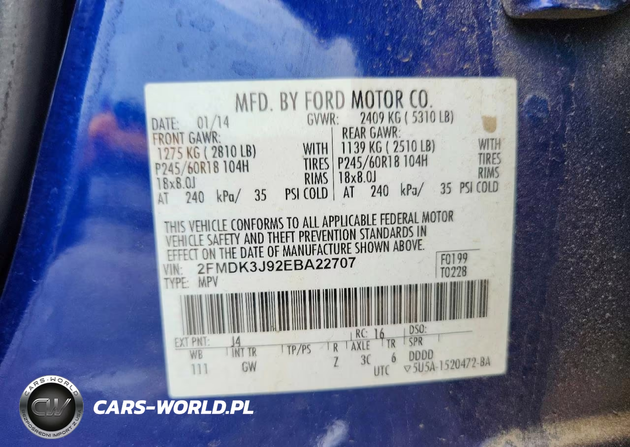2014 Ford Edge Sel VIN:2FMDK3J92EBA22707 - 13