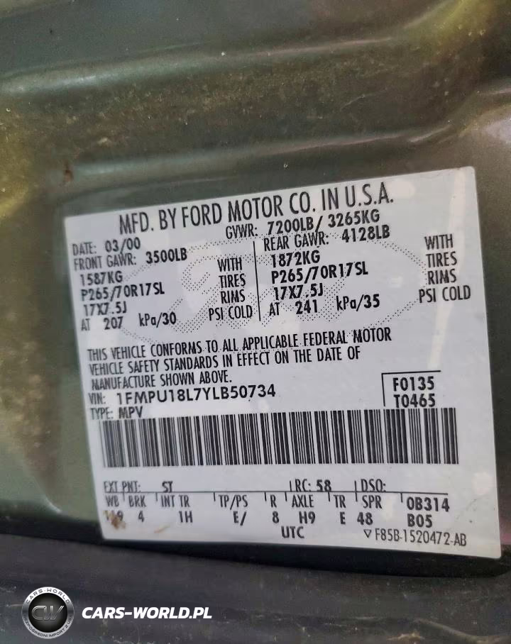 2000 Ford Expedition Eddie Bauer VIN:1FMPU18L7YLB50734 - 13