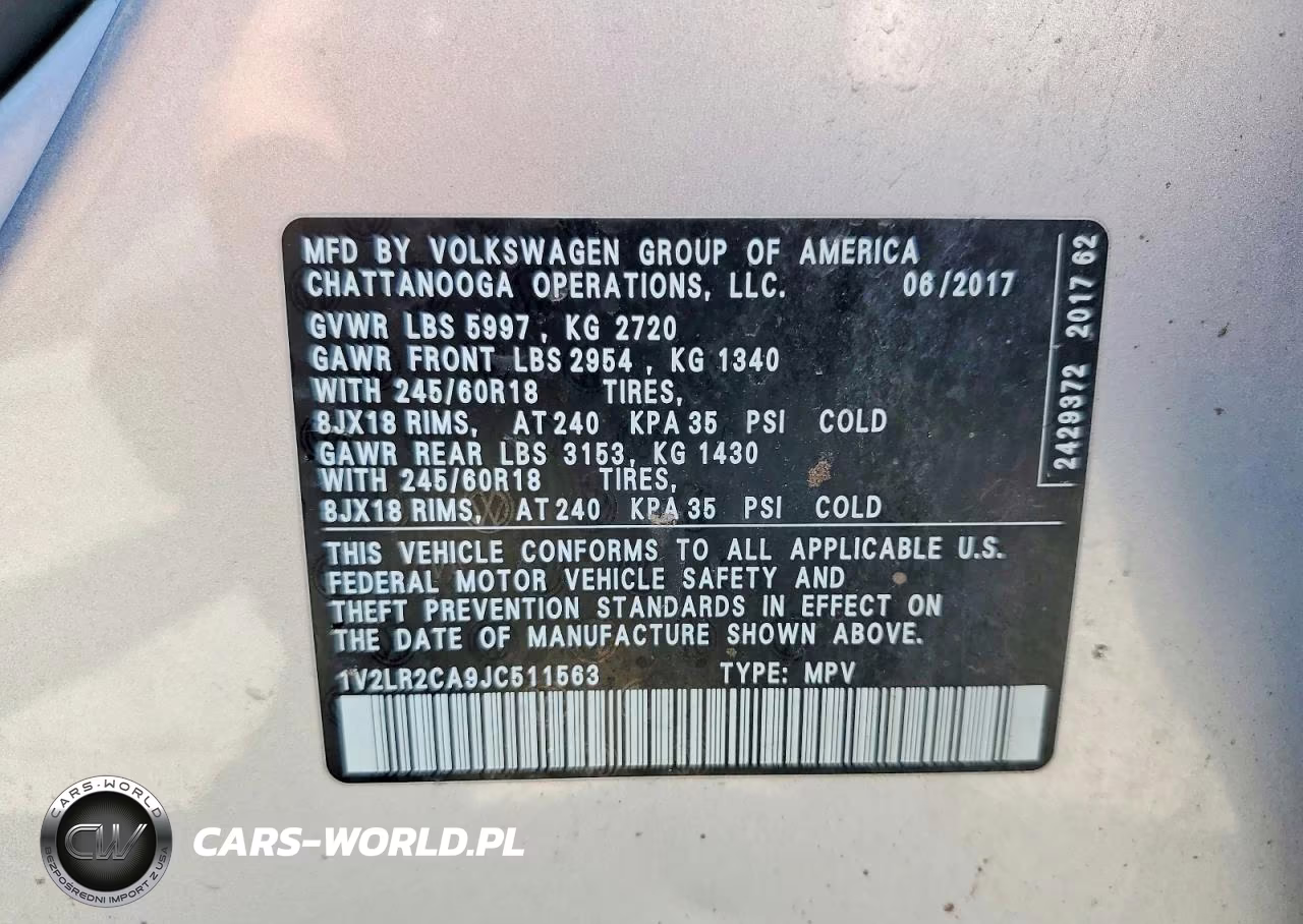 2018 Volkswagen Atlas Se VIN:1V2LR2CA9JC511563 - 14