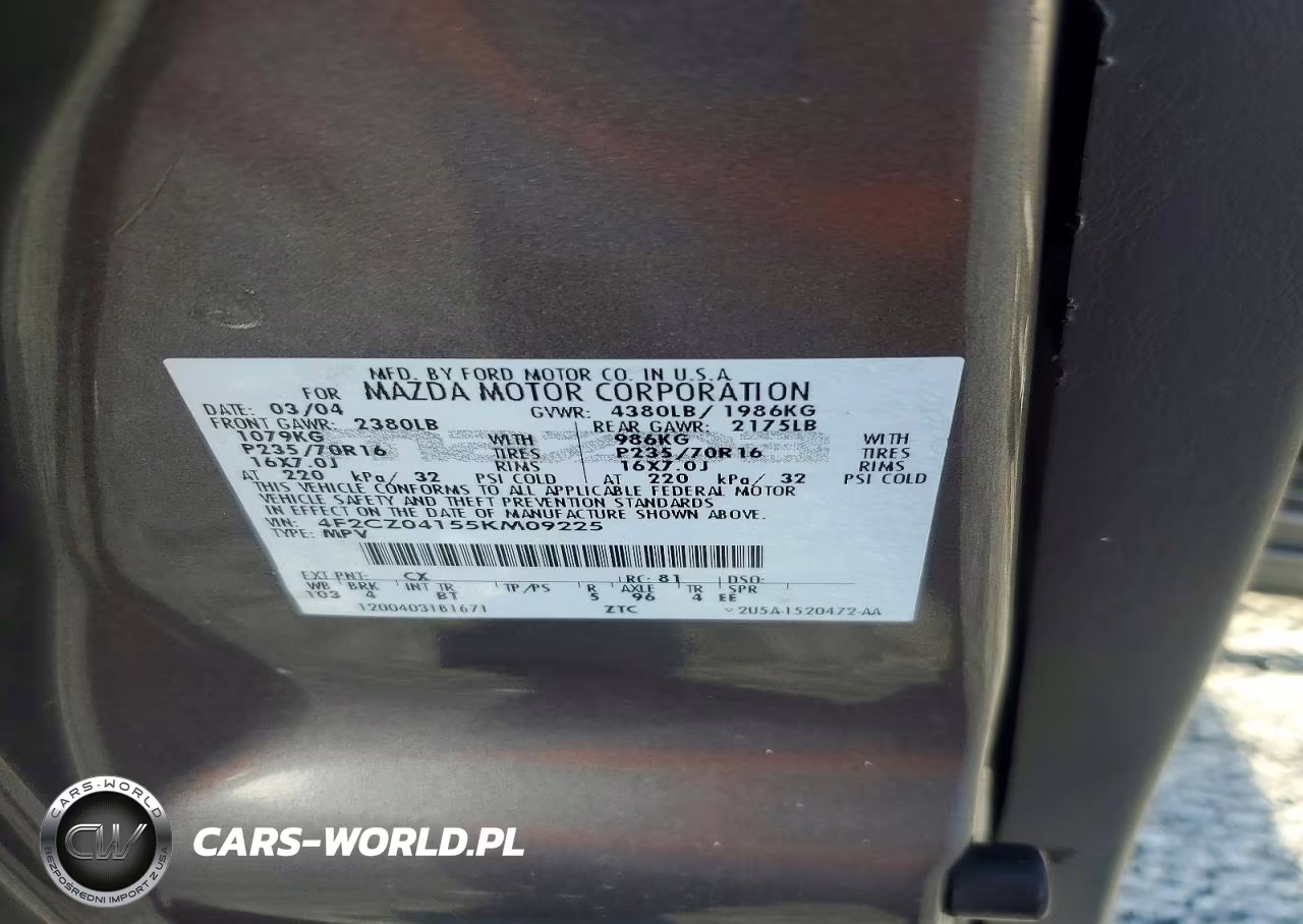 2005 Mazd Tribute VIN:4F2CZ04155KM09225 - 13