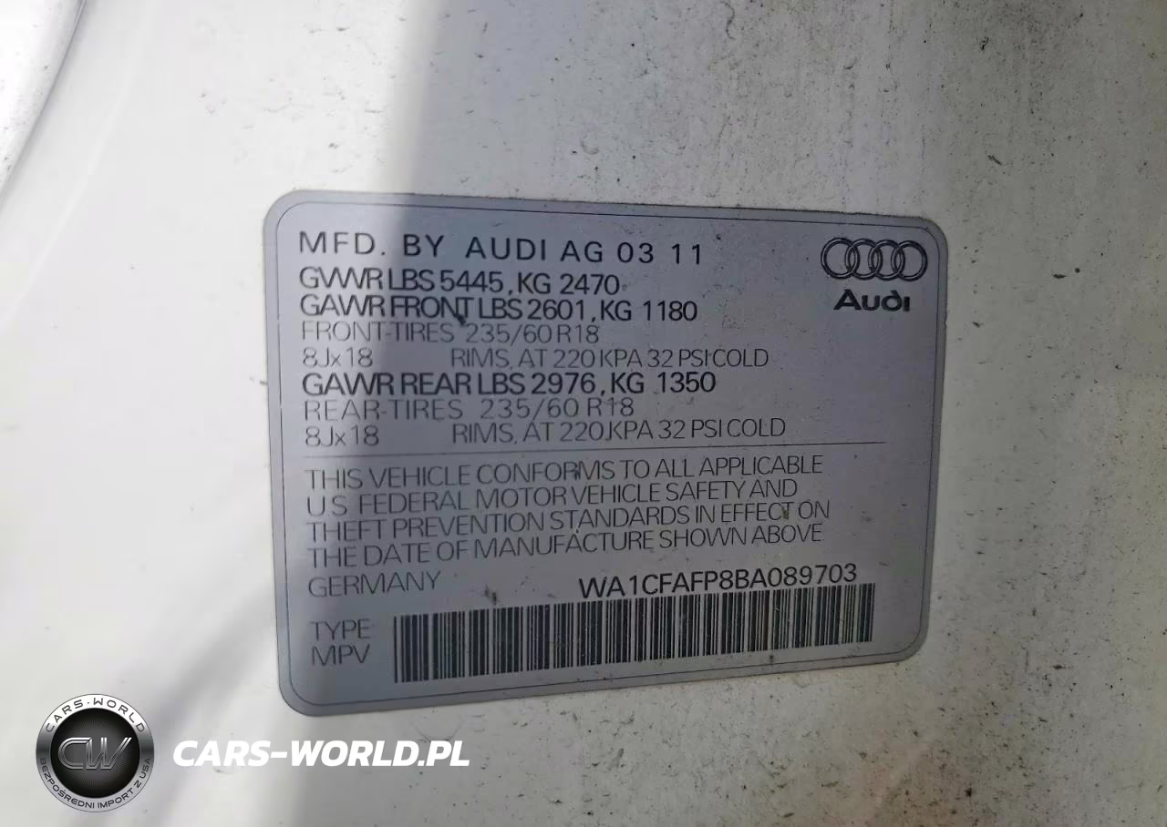 2011 Audi Q5 Premium VIN:WA1CFAFP8BA089703 - 14