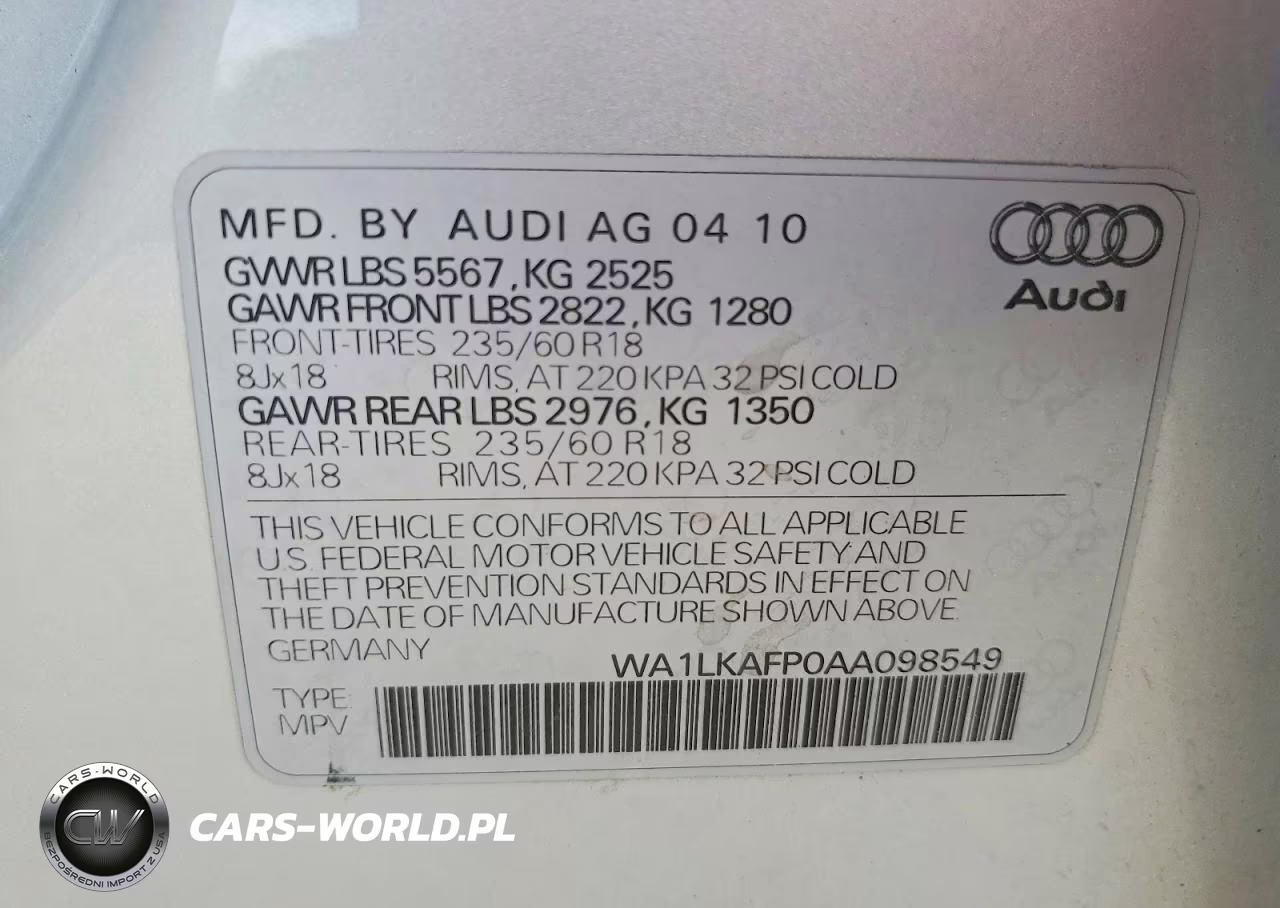2010 Audi Q5 Premium Plus VIN:WA1LKAFP0AA098549 - 13