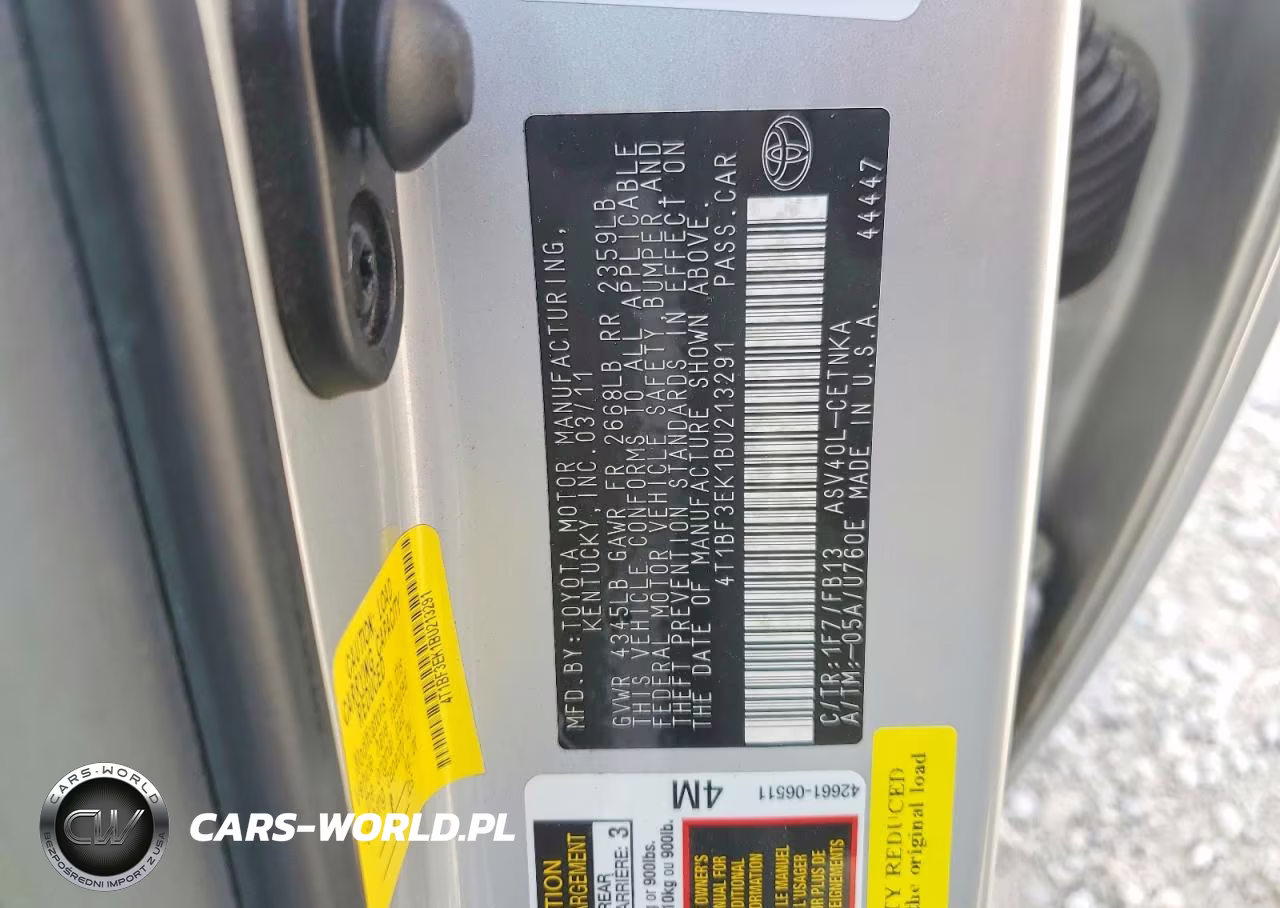 2011 Toyota Camry Le VIN:4T1BF3EK1BU213291 - 12