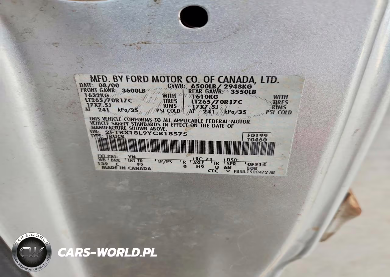 2000 Ford F150 VIN:2FTRX18L9YCB18575 - 12