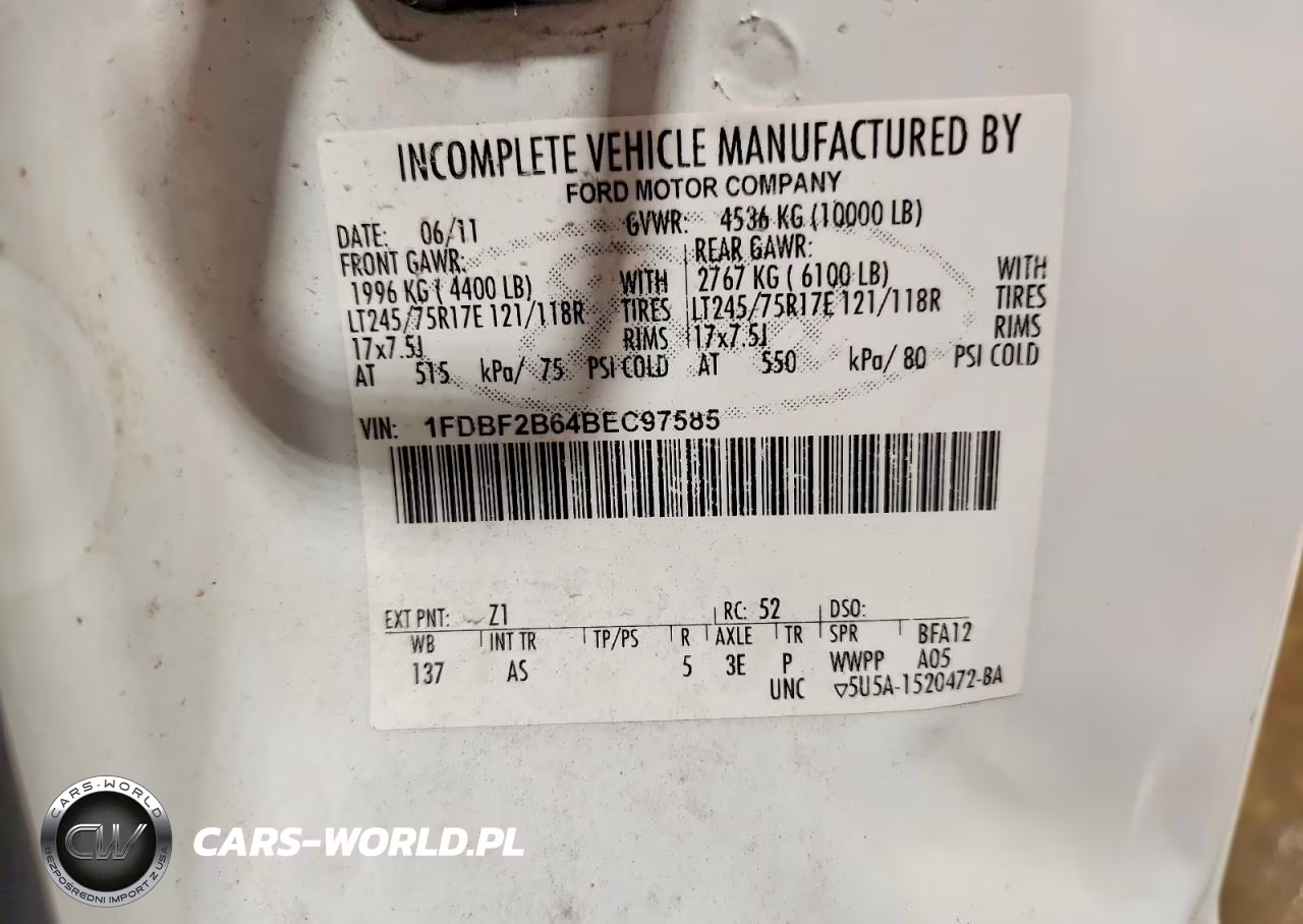2011 Ford F250 Super Duty VIN:1FDBF2B64BEC97585 - 12