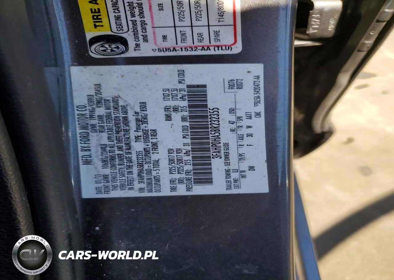 2011 Ford Fusion VIN:3FAHP0HA5BR232355 - 13