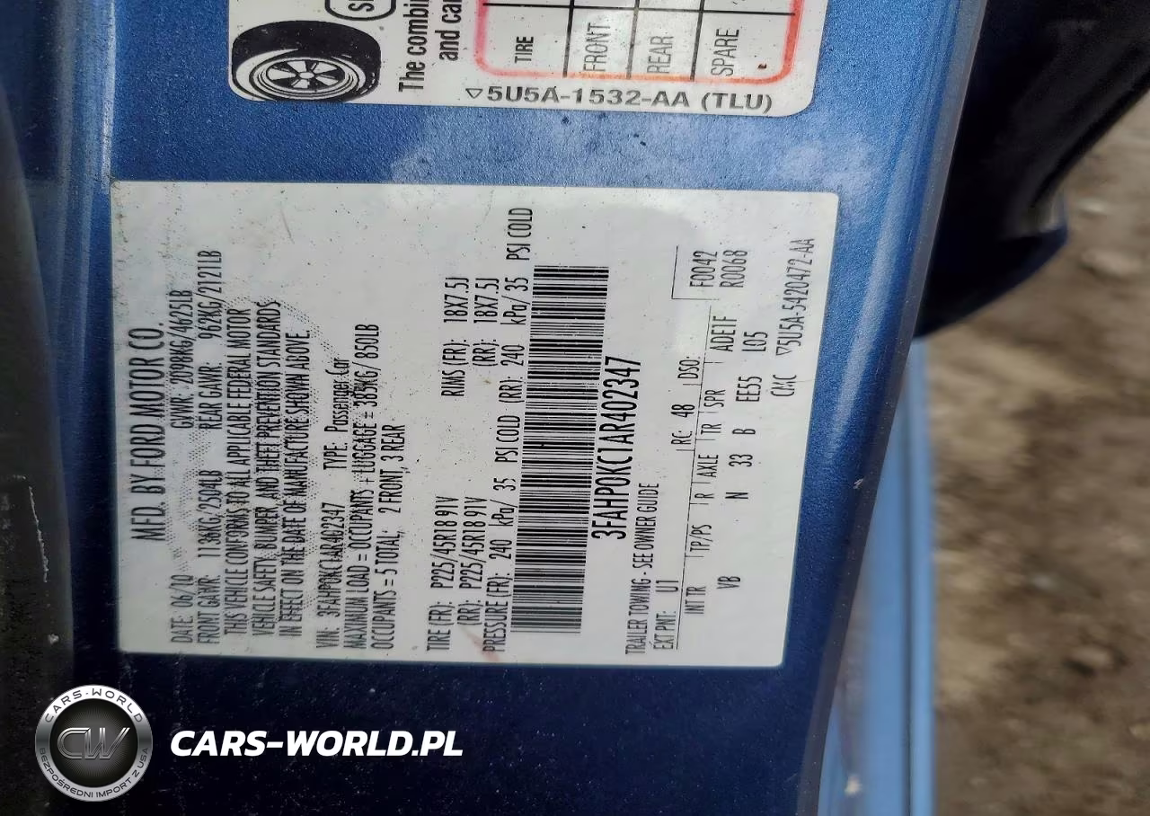 2010 Ford Fusion Sport VIN:3FAHP0KC1AR402347 - 12