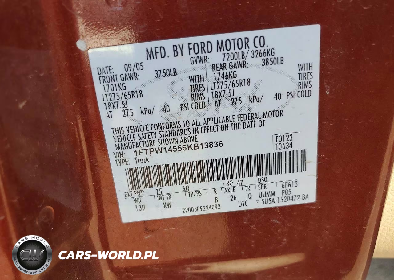 2006 Ford F150 Supercrew VIN:1FTPW14556KB13836 - 12
