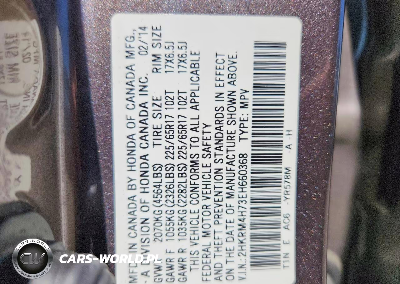 2014 Honda Cr-V Exl VIN:2HKRM4H73EH660368 - 13