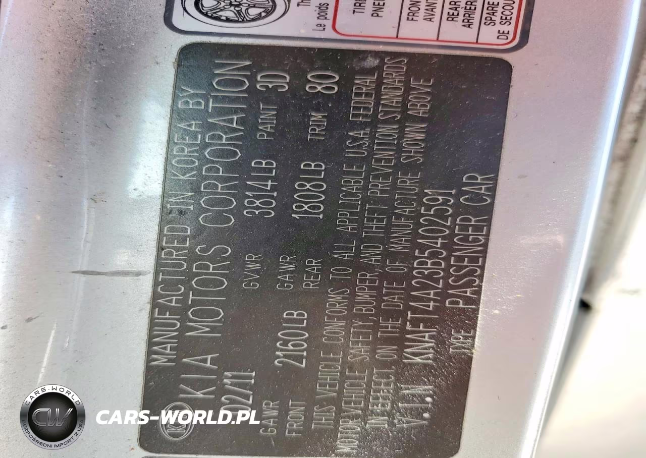 2011 Kia Forte Lx VIN:KNAFT4A23B5402591 - 12