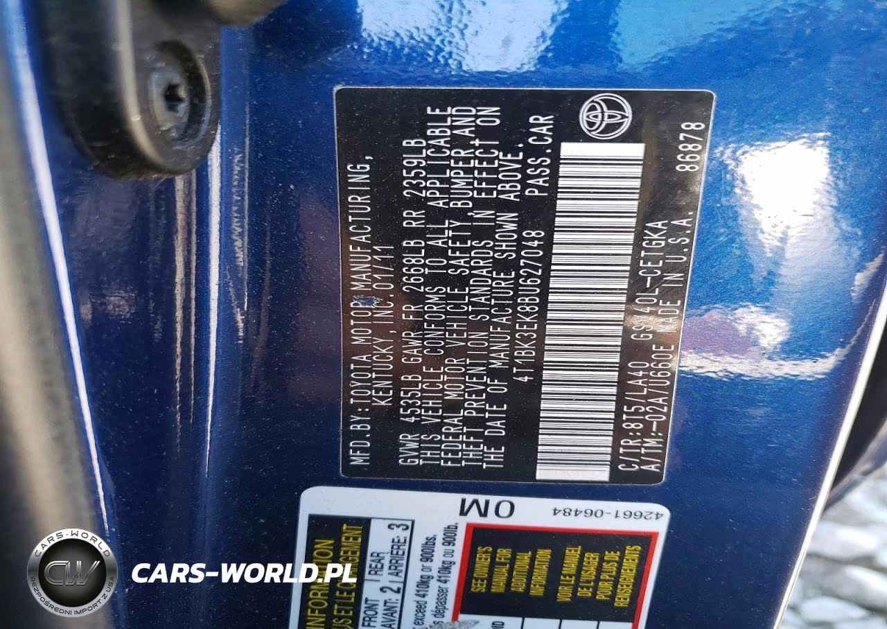 2011 Toyota Camry Xle V6 VIN:4T1BK3EK8BU627048 - 12