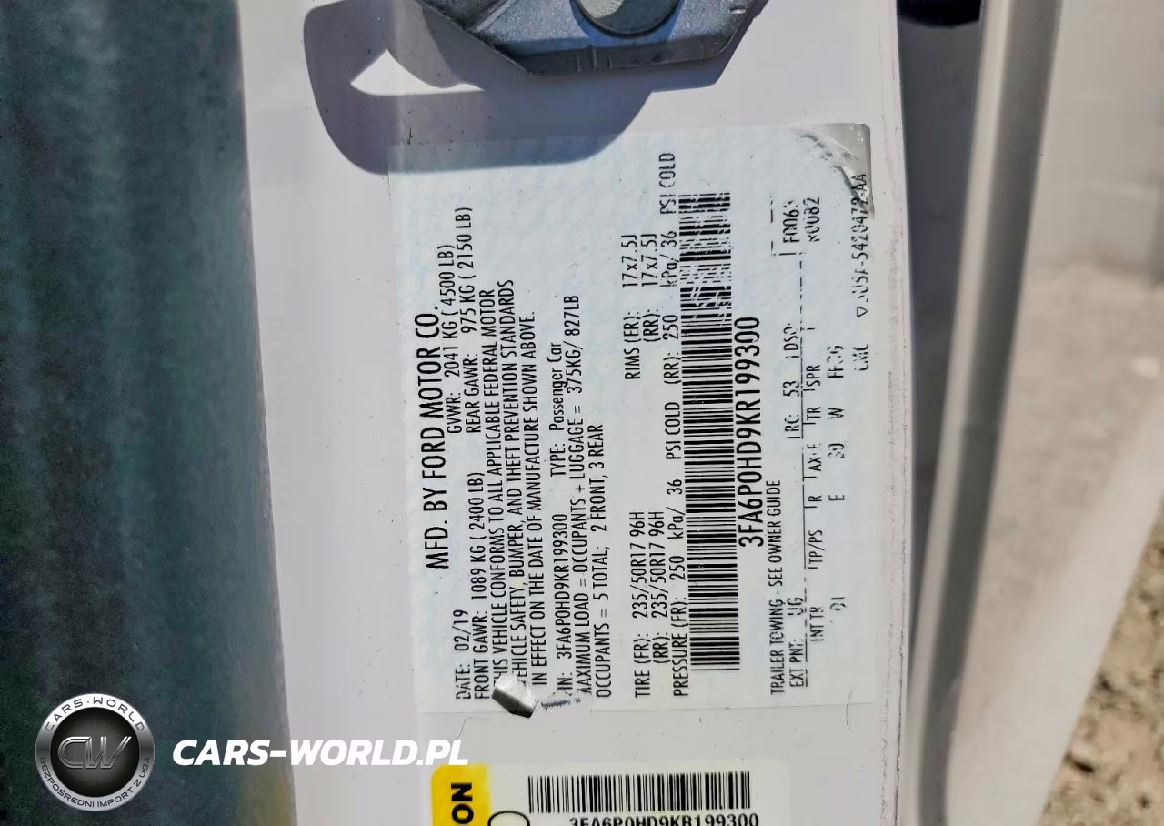 2019 Ford Fusion Se VIN:3FA6P0HD9KR199300 - 12