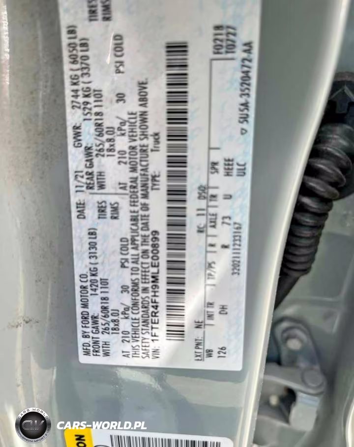 2021 Ford Ranger Xl VIN:1FTER4FH9MLE00899 - 10