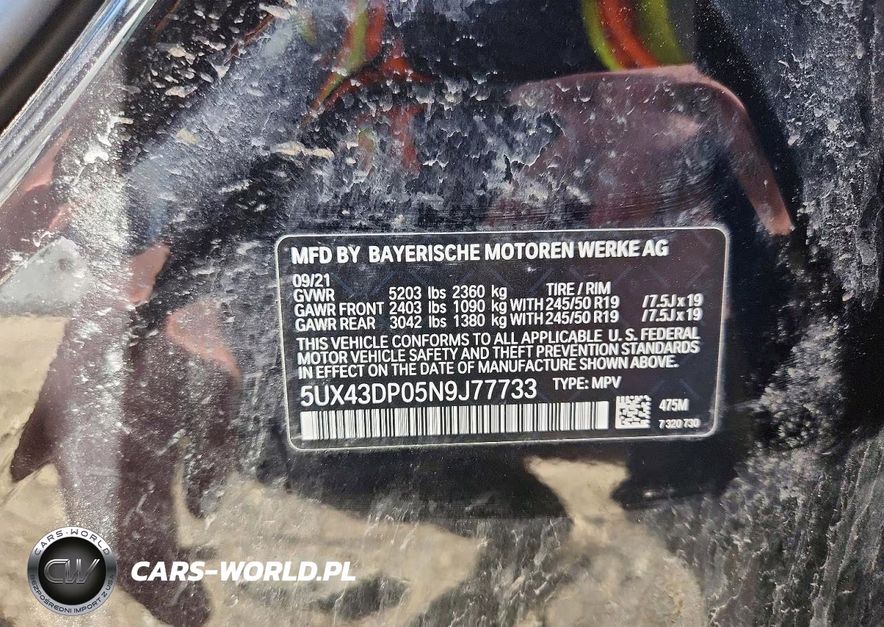 2022 BMW X3 Sdrive30I VIN:5UX43DP05N9J77733 - 13