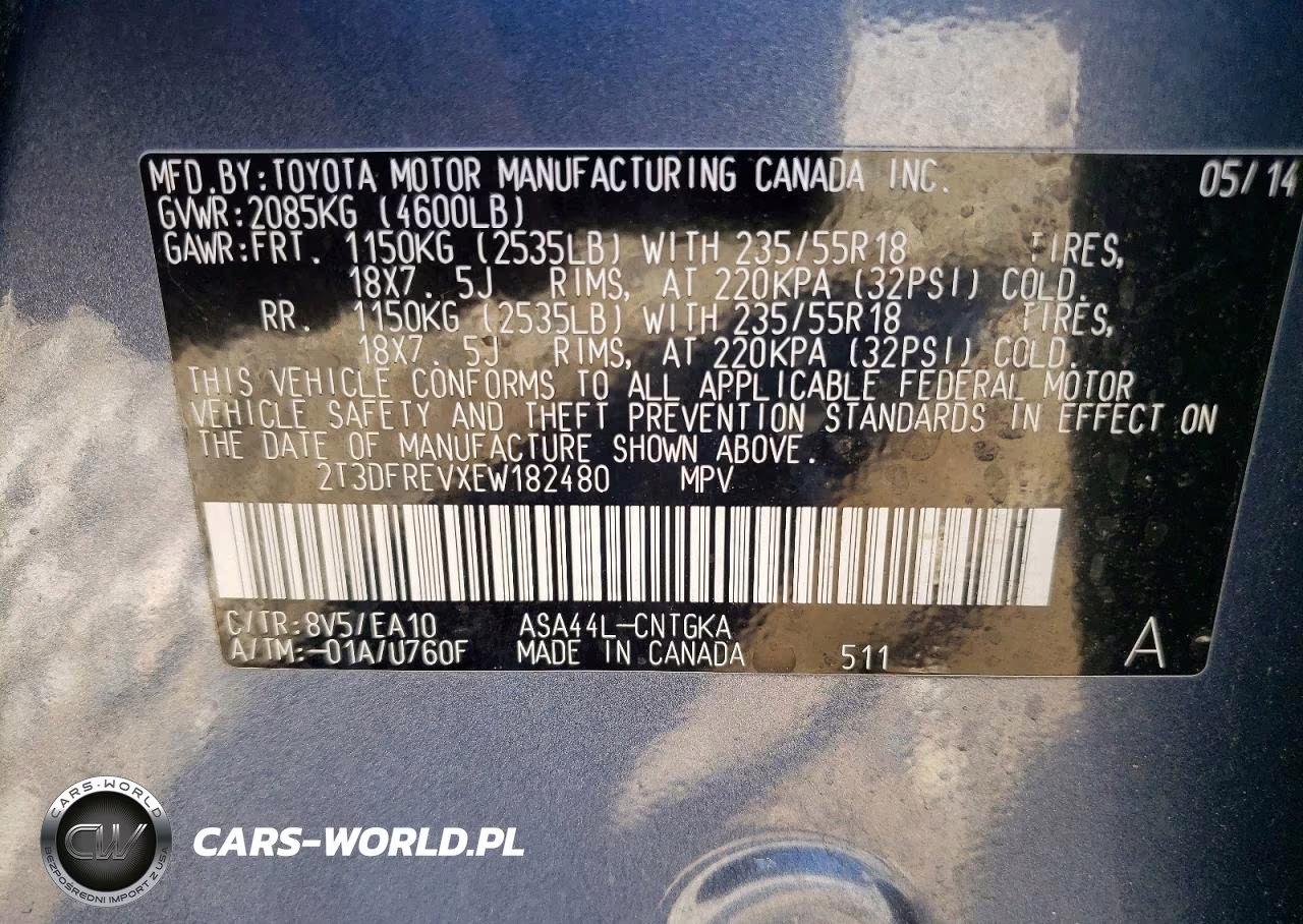 2014 Toyota Rav4 Limited VIN:2T3DFREVXEW182480 - 13