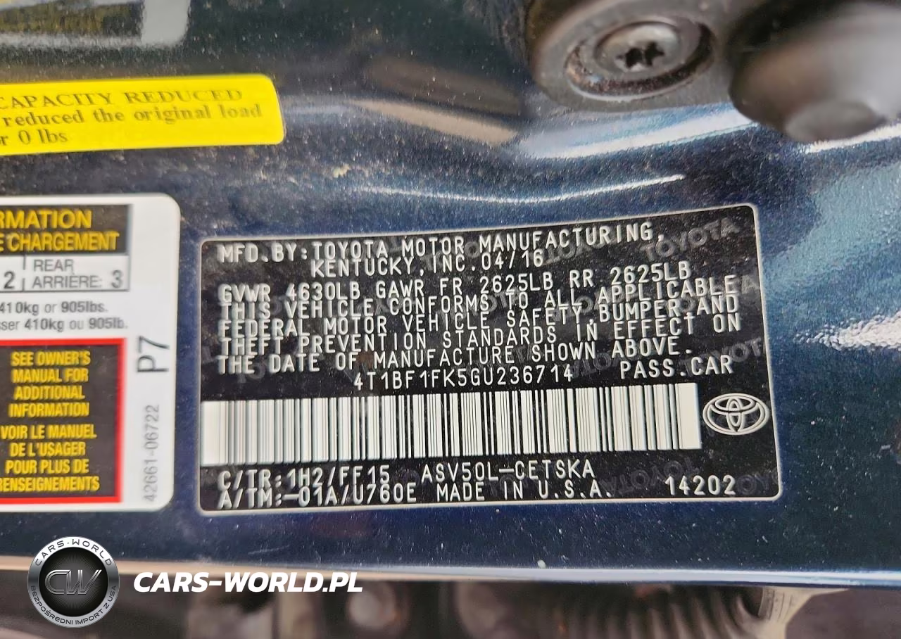 2016 T Camry VIN:4T1BF1FK5GU236714 - 12