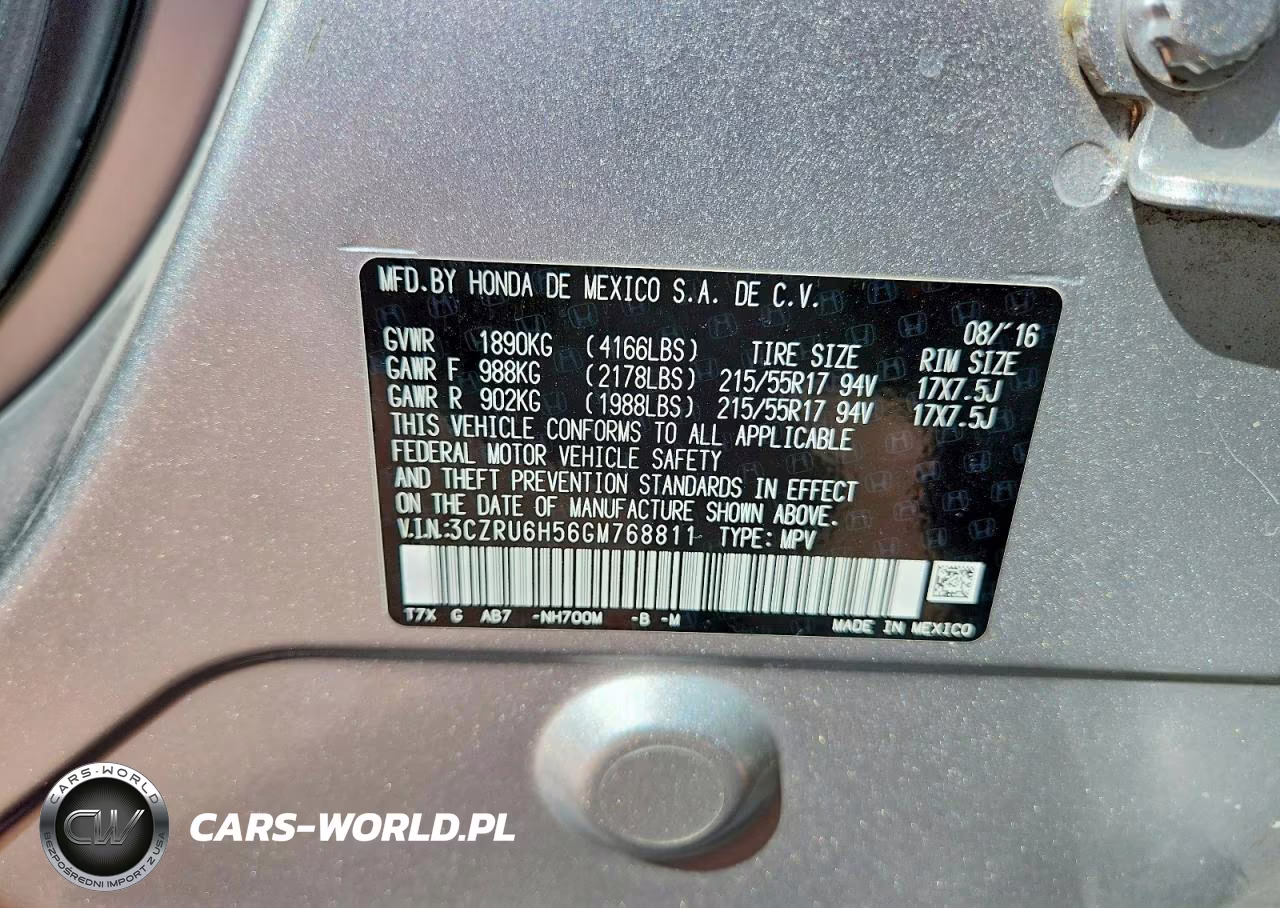 2016 Honda Hr-V Ex VIN:3CZRU6H56GM768811 - 12