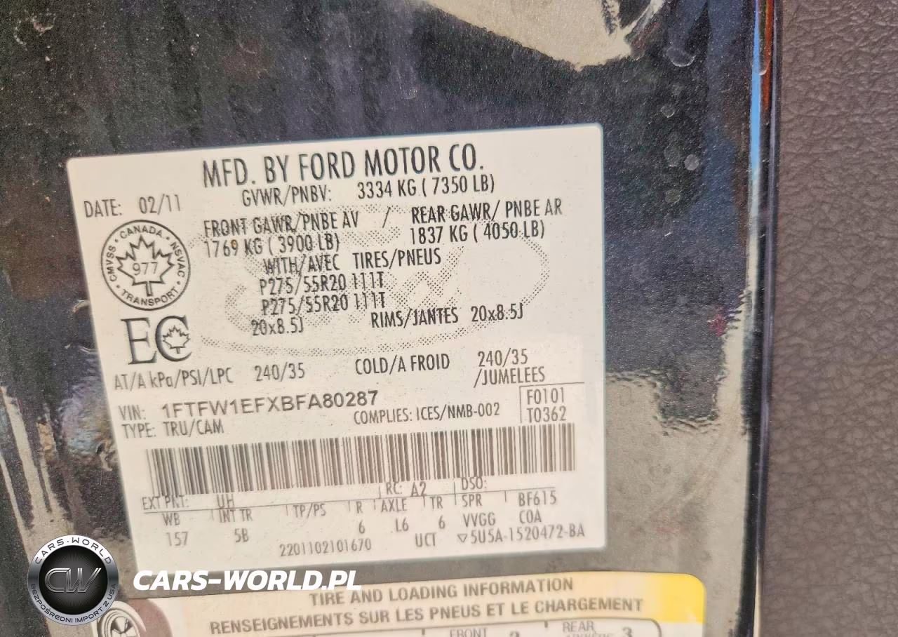 2011 Ford F150 Supercrew VIN:1FTFW1EFXBFA80287 - 13