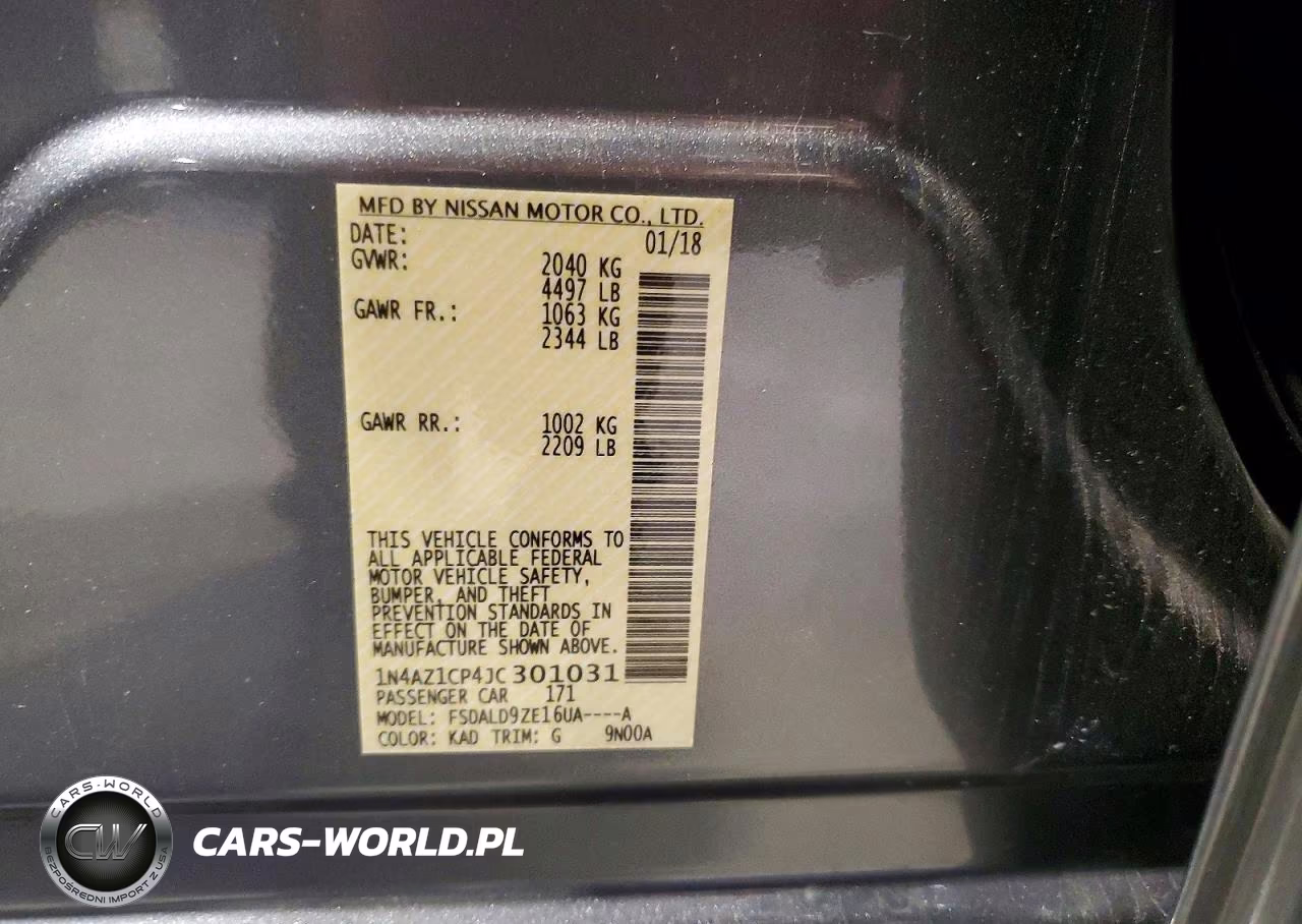 2018 Nissan Leaf Sv VIN:1N4AZ1CP4JC301031 - 12