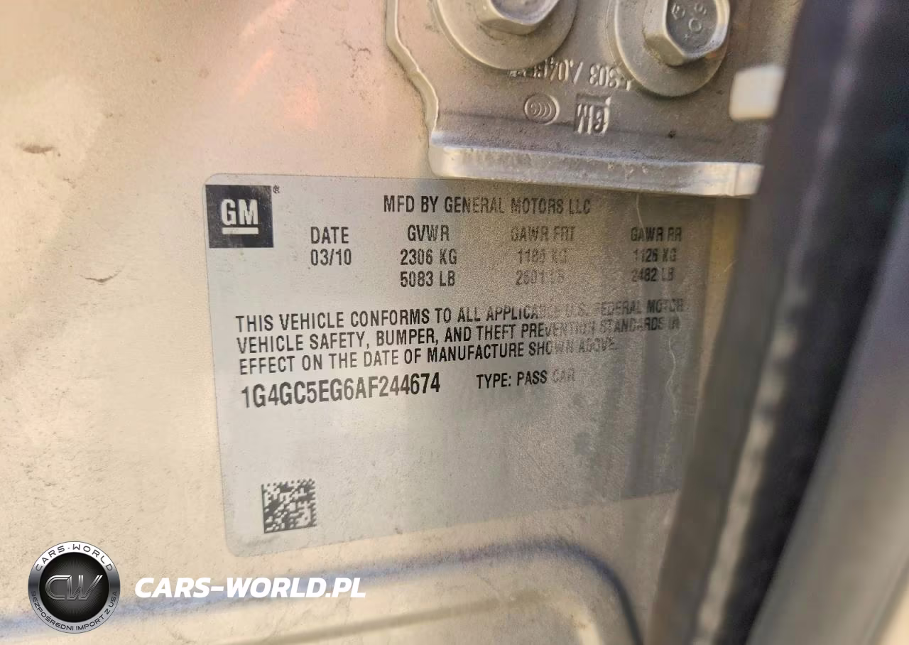 2010 Buick Lacrosse Cxl VIN:1G4GC5EG6AF244674 - 12