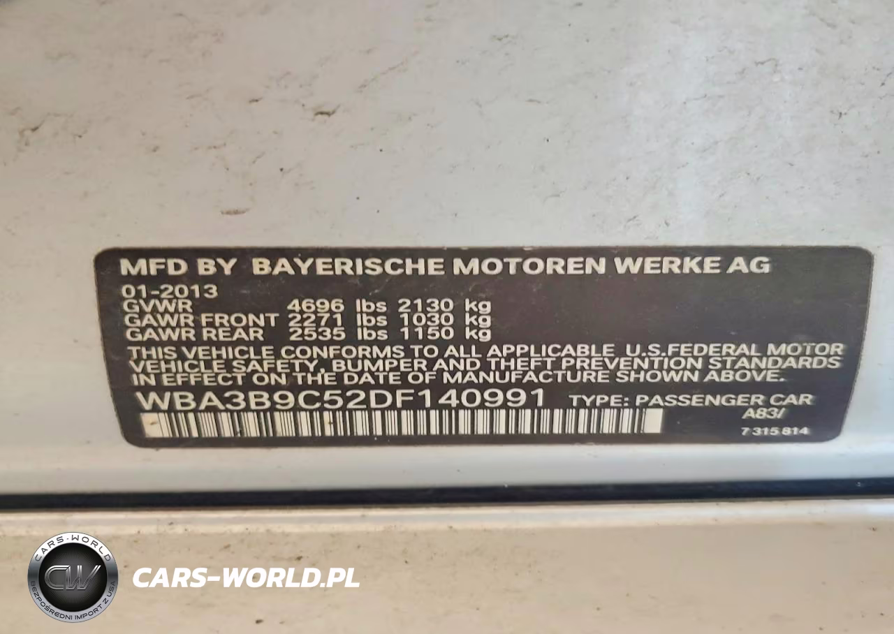 2013 BMW 335 Xi VIN:WBA3B9C52DF140991 - 12