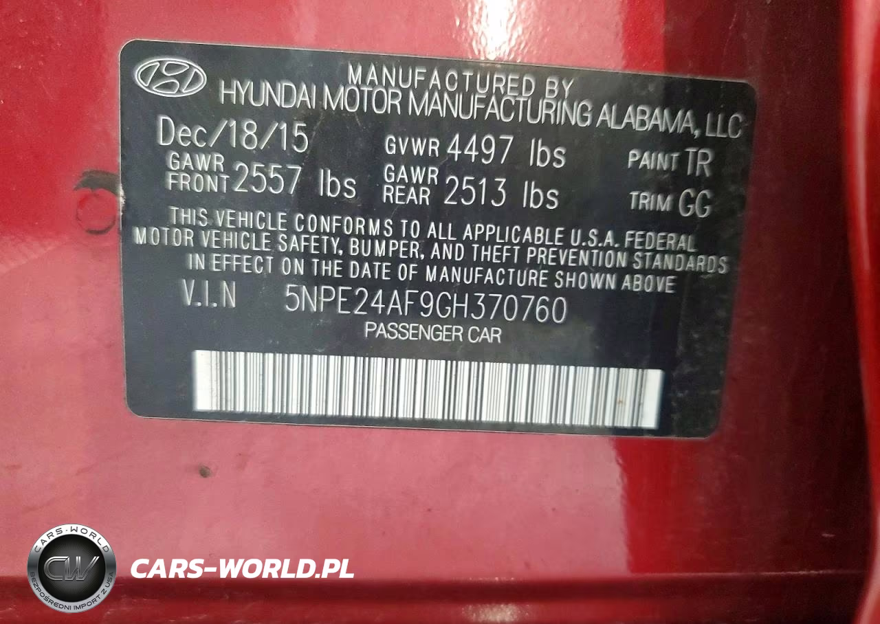 2016 Hyundai Sonata Se VIN:5NPE24AF9GH370760 - 12