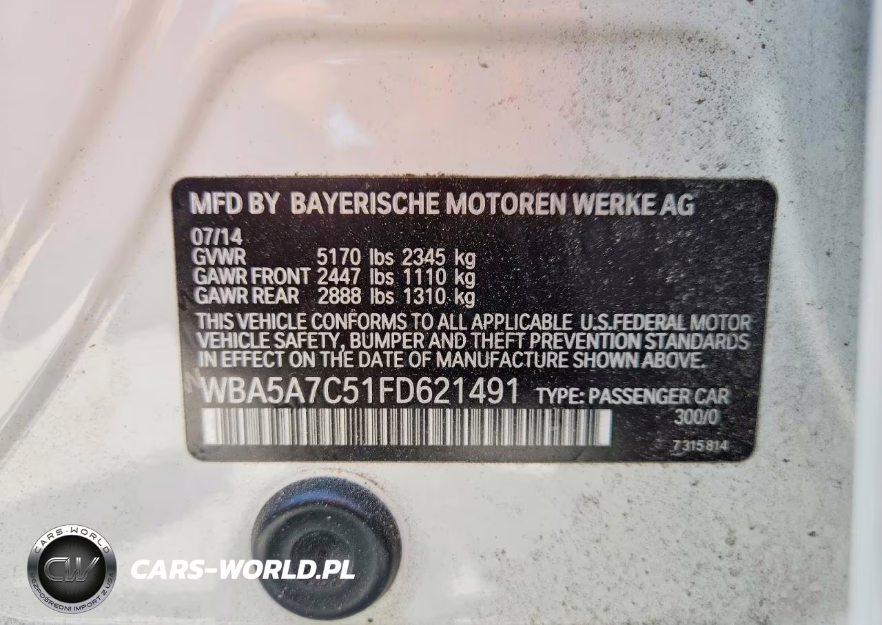2015 BMW 528 Xi VIN:WBA5A7C51FD621491 - 12