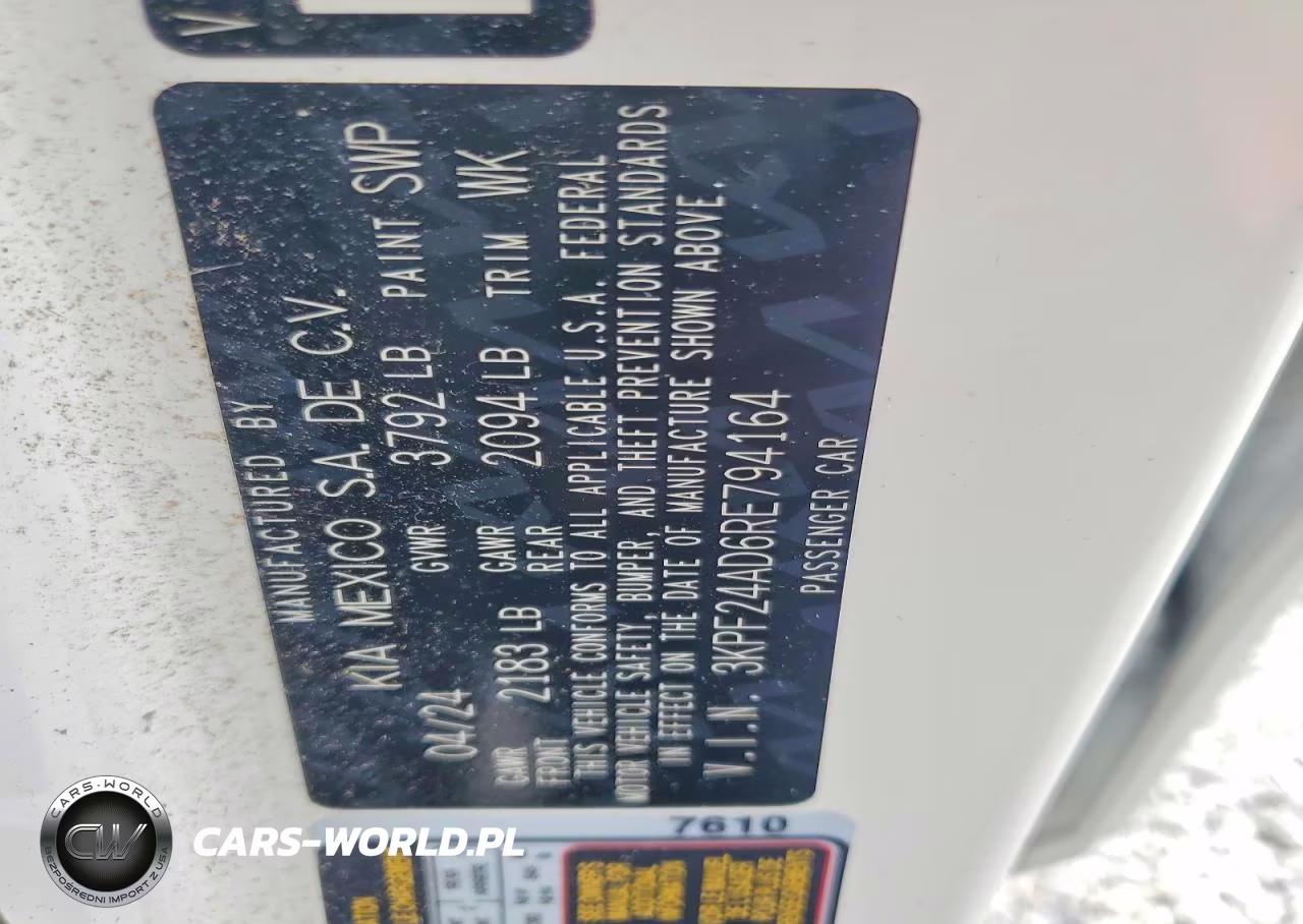 2024 Kia Forte Lxs VIN:3KPF24AD6RE794164 - 12