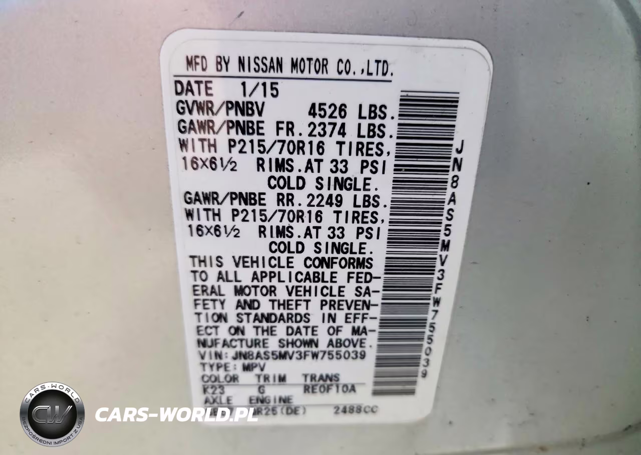 2015 Nissan Rogue Select S VIN:JN8AS5MV3FW755039 - 14