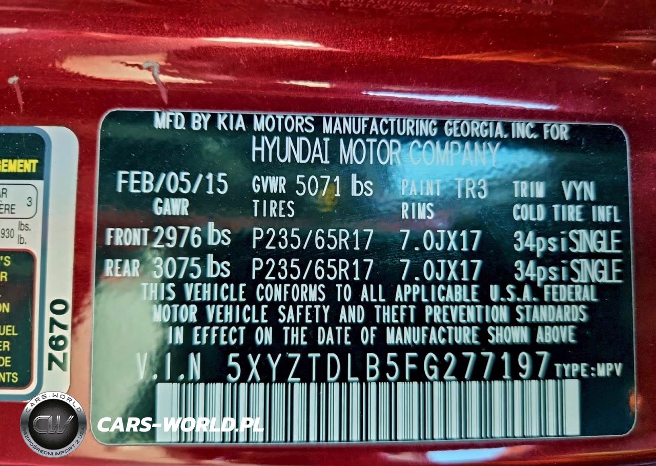 2015 Hyundai Santa Fe Sport 2.4L VIN:5XYZTDLB5FG277197 - 13