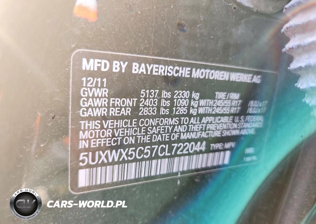 2012 BMW X3 xDrive28I VIN:5UXWX5C57CL722044 - 13