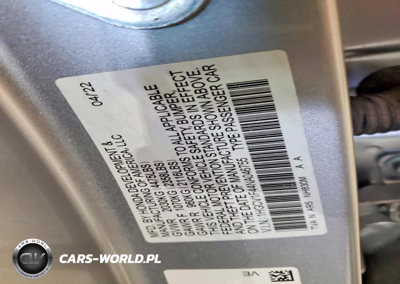 2022 Honda Accord Sport Se VIN:1HGCV1F44NA046755 - 12