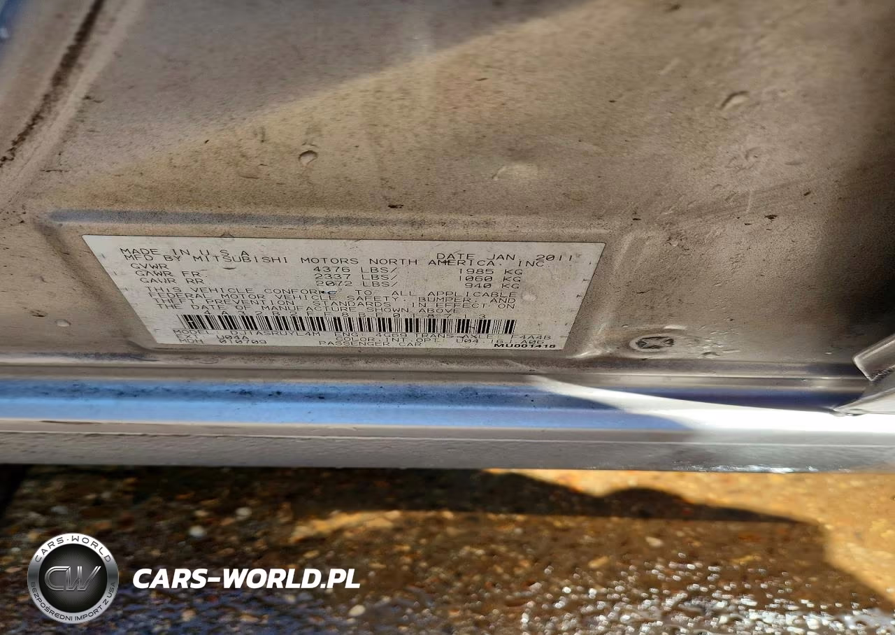 2011 Mitsubishi Galant Fe VIN:4A32B2FF8BE018713 - 12