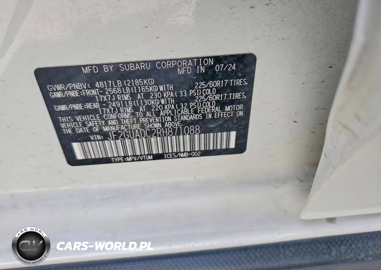 2024 Subaru Crosstrek Premium VIN:JF2GUADC2RH871088 - 14