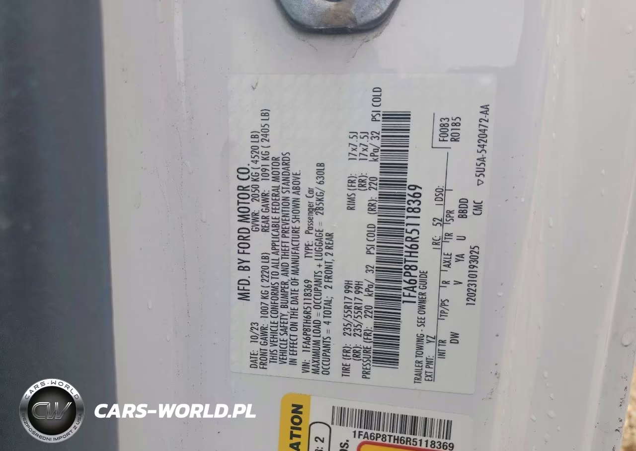 2024 Ford Mustang VIN:1FA6P8TH6R5118369 - 12
