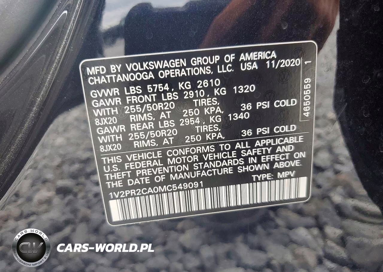 2021 Volkswagen Atlas Se VIN:1V2PR2CA0MC549091 - 13