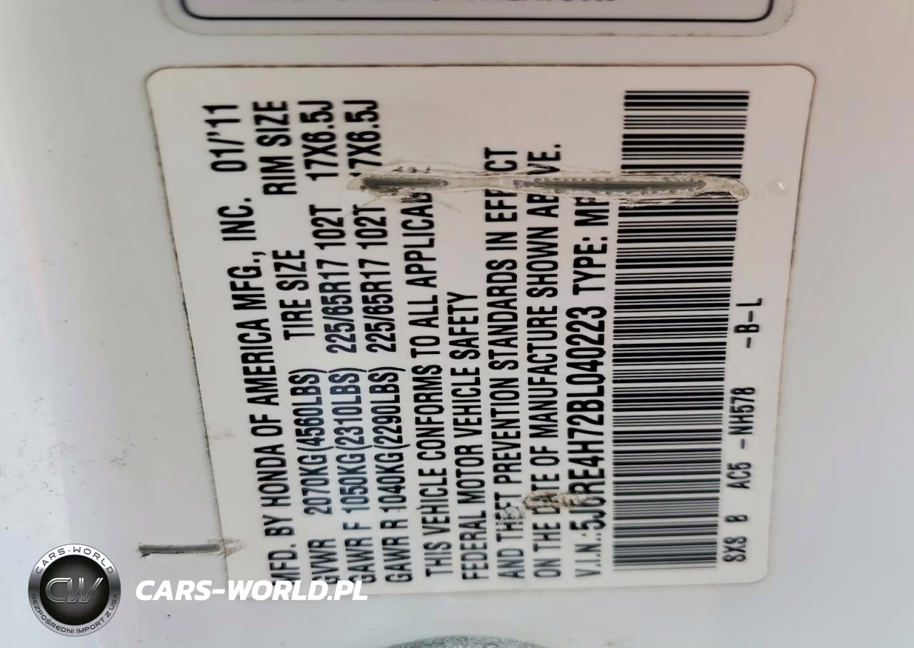 2011 Honda Cr-V Exl VIN:5J6RE4H72BL040223 - 13
