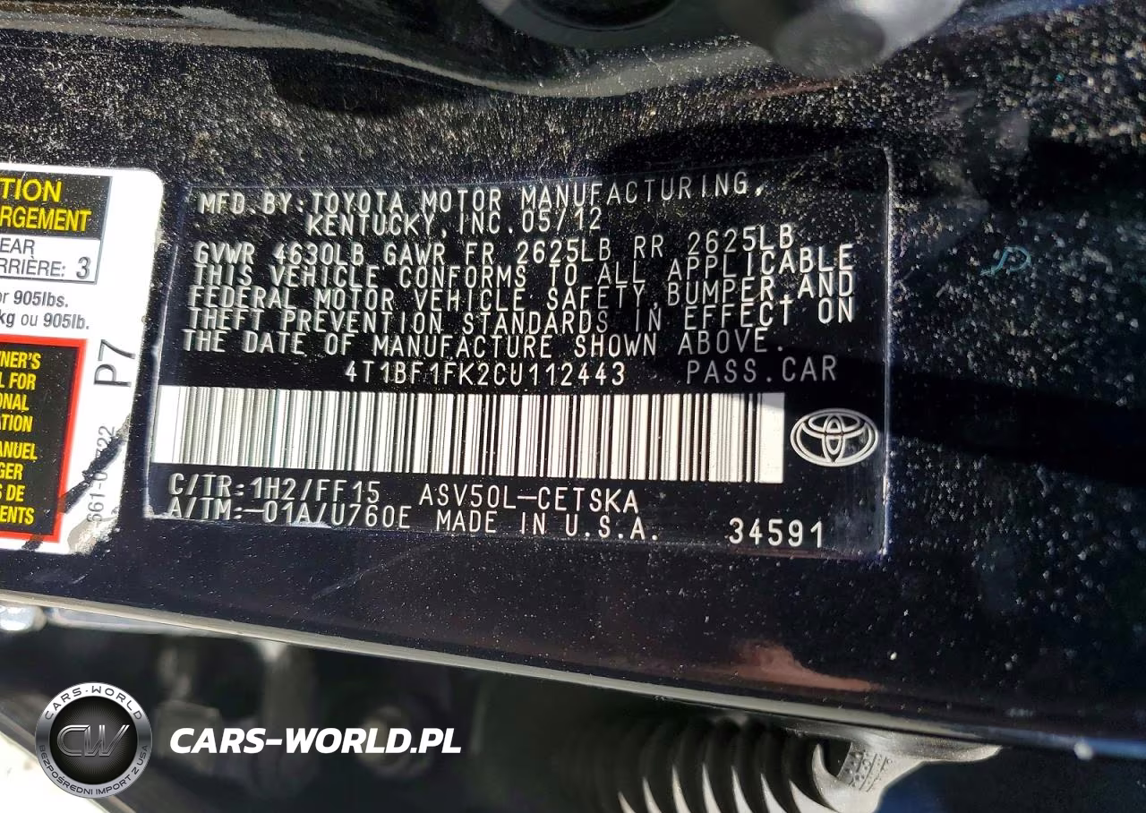 2012 Toyota Camry Se VIN:4T1BF1FK2CU112443 - 13