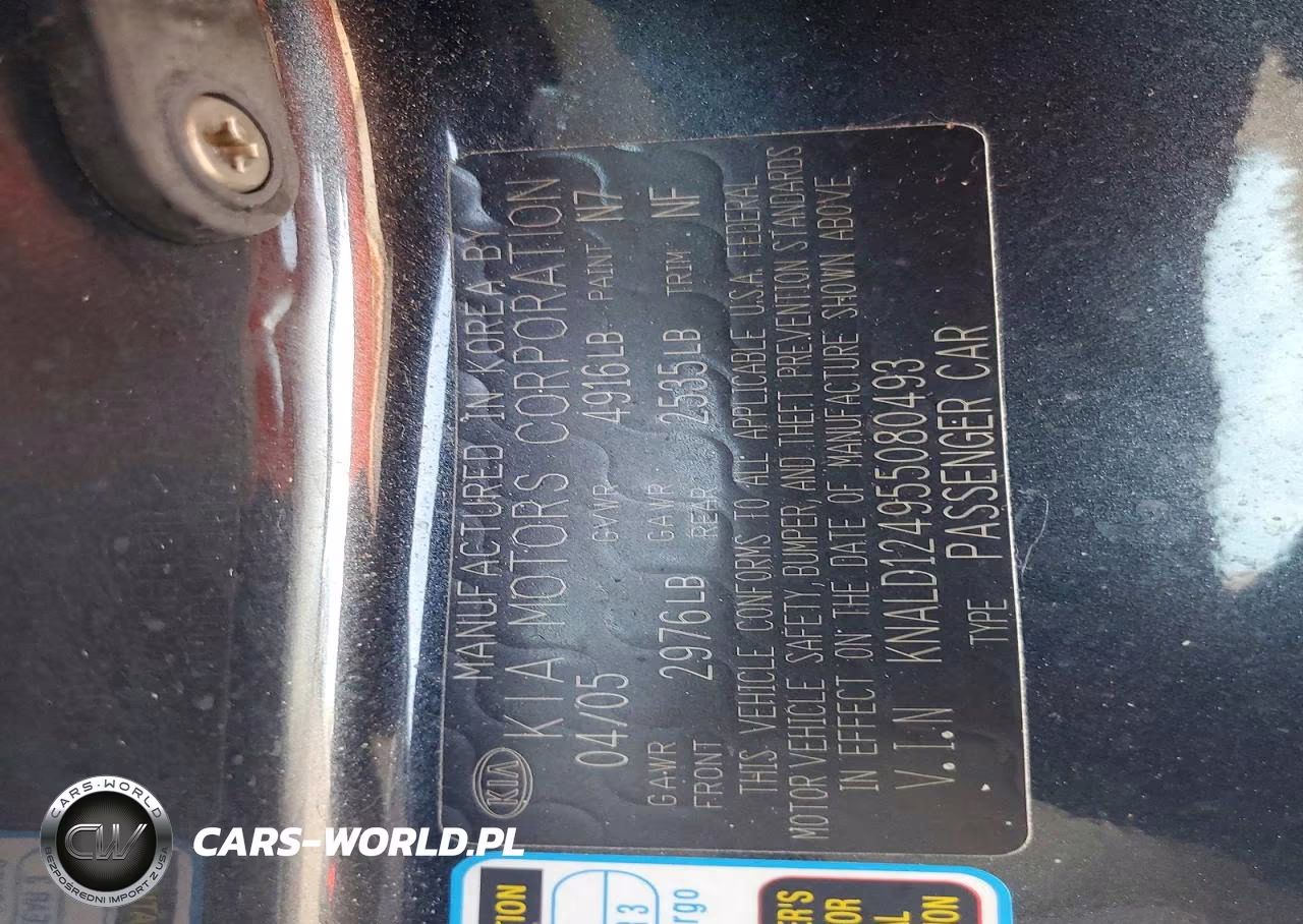 2005 Kia Amanti Base VIN:KNALD124955080493 - 13